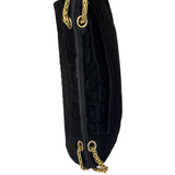 Chanel Black Matelasse Silk Double Flap Bag 2006