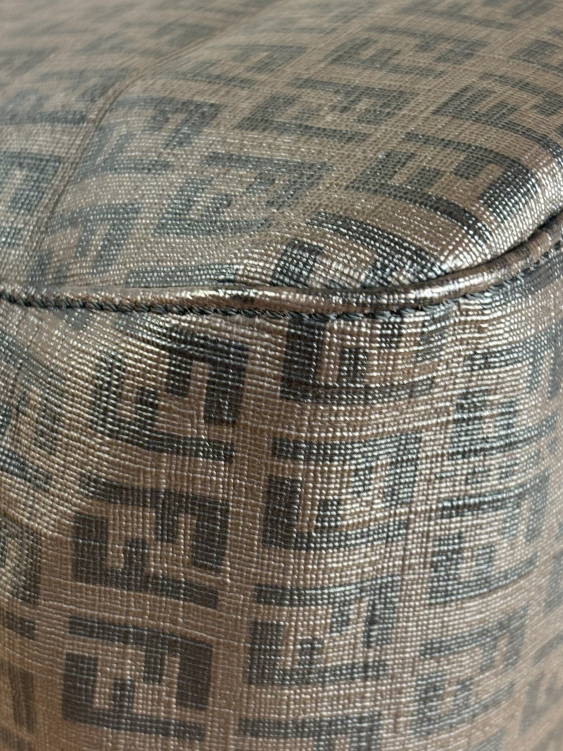 Fendi Brown Leather Zucca Mamma Baguette