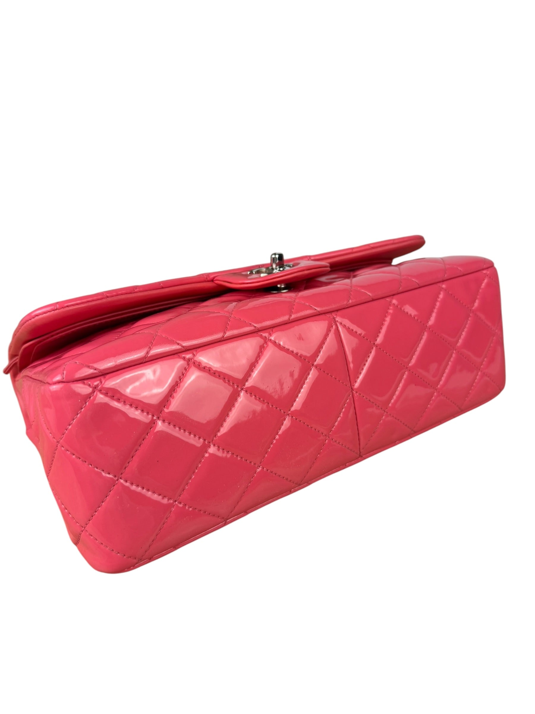 Chanel Pink Patent Leather Double Flap Bag 2012