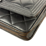 Chanel Black Quilted Lambskin Boy Flap Wallet On Chain 2014