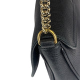 Gucci Black Pebbled Leather Soho Chain Flap Crossbody Bag