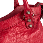 Balenciaga Red Leather Motocross City Two-Way Bag