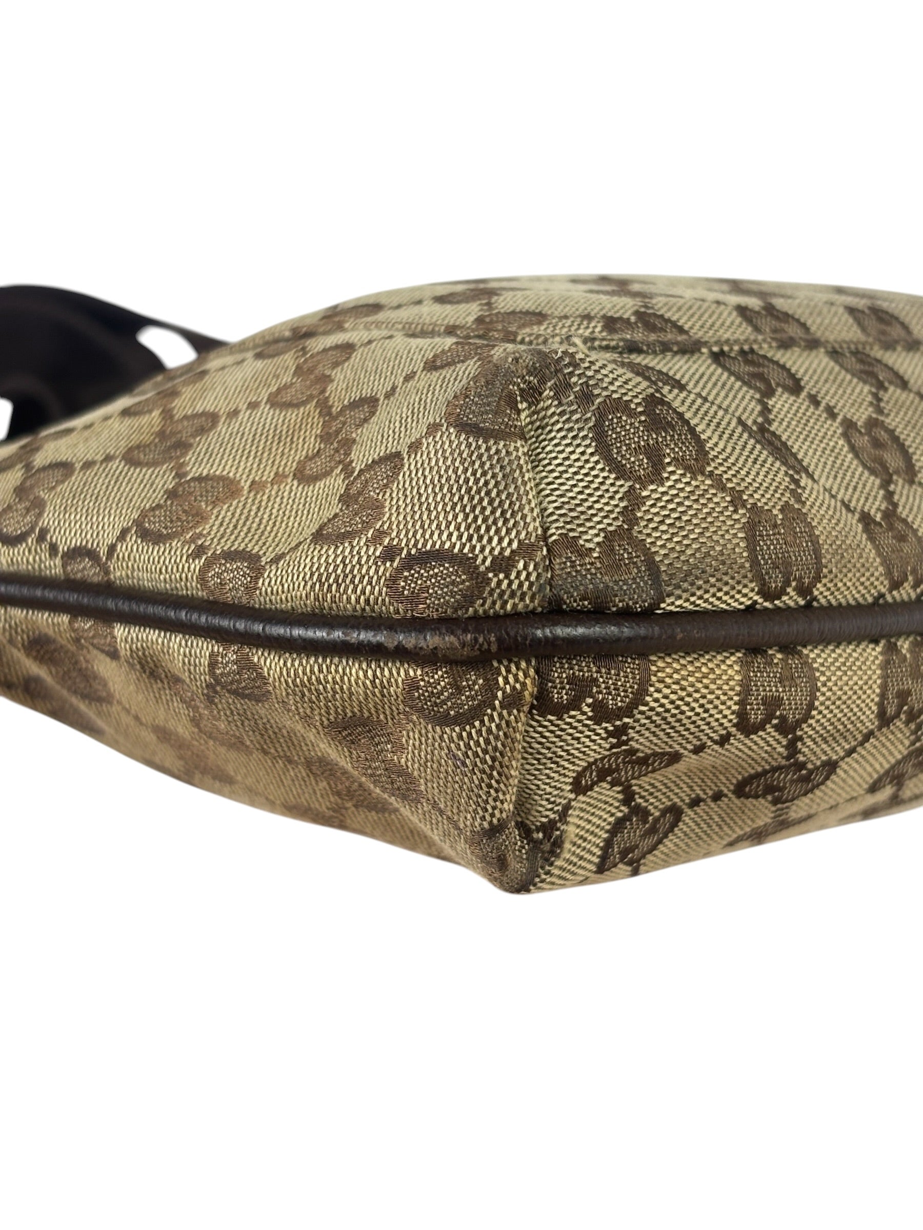 Gucci Brown Leather Trim GG Supreme Messenger Bag