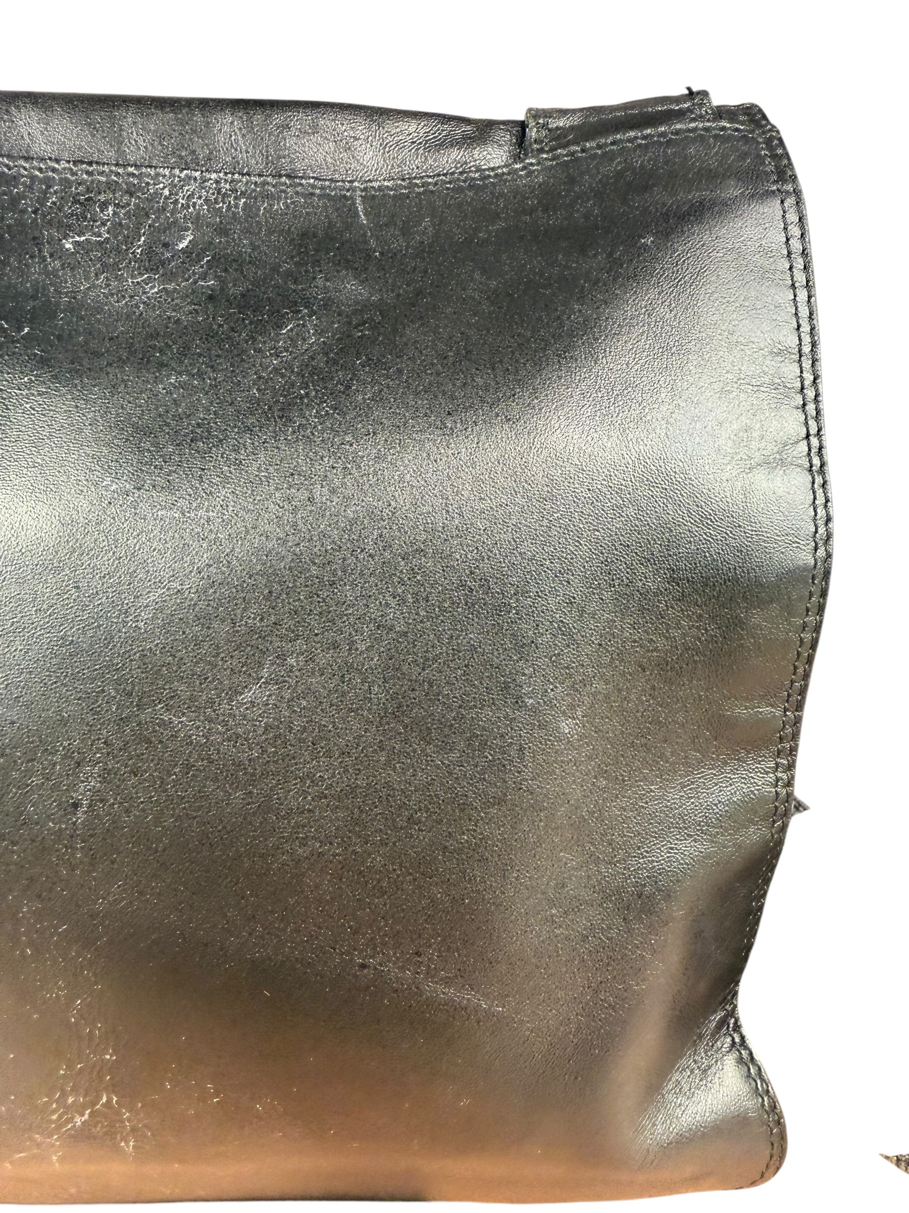Chanel Vintage Black Leather Flap Crossbody Messenger Bag 1997