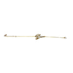 Christian Dior Cursive Logo Gold Tone Bracelet