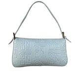 Fendi Blue Embossed Leather FF Baguette