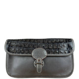 Gucci Vintage Grey Leather Flap Clutch