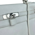 Hermes Kelly 32 White Clemence Leather Handbag 2008