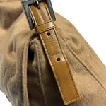 Fendi Brown Leather Trim/Wool Mamma Baguette