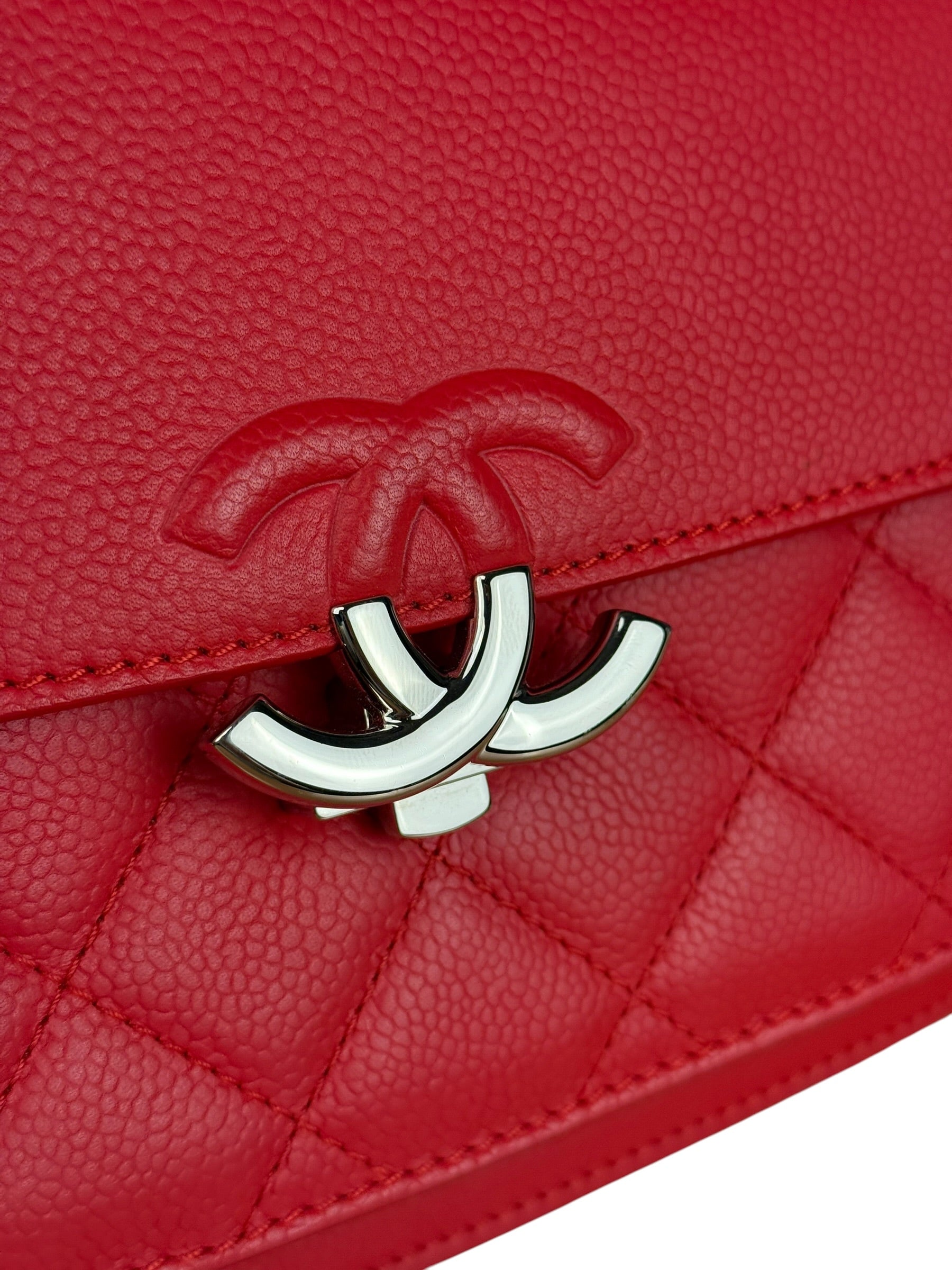 Chanel Red Calfskin Small Box Flap 2017