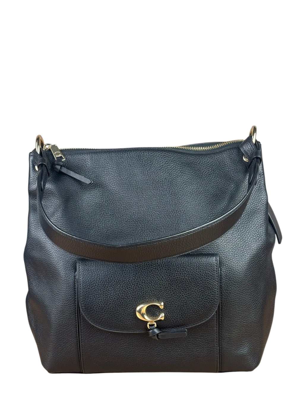 Coach Black Pebbled Leather Tabby Hobo