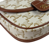 Celine White Leather Macadam Nano Triomphe Besace Shoulder Bag