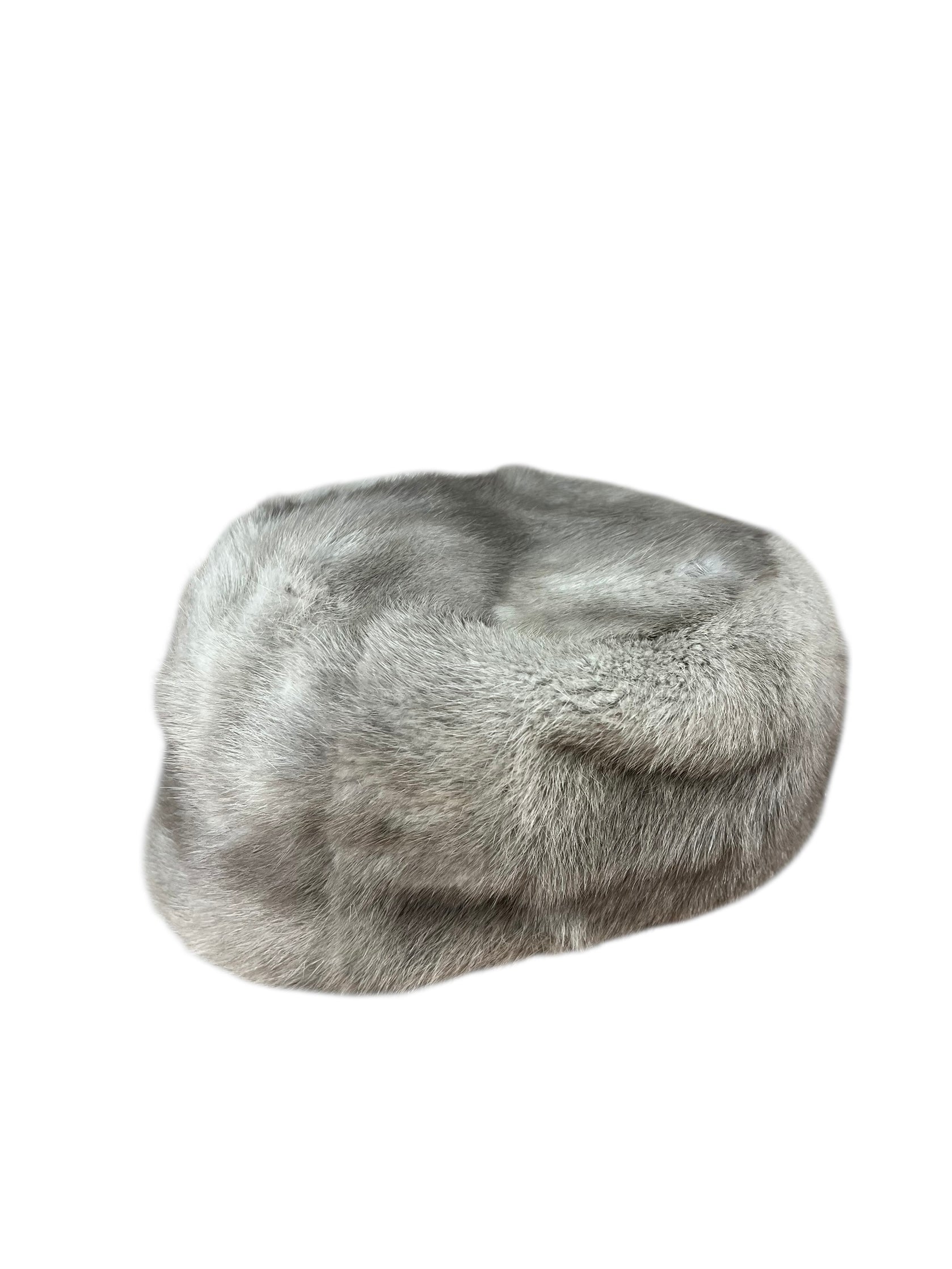 Vintage Clip-in Grey Fur Hat