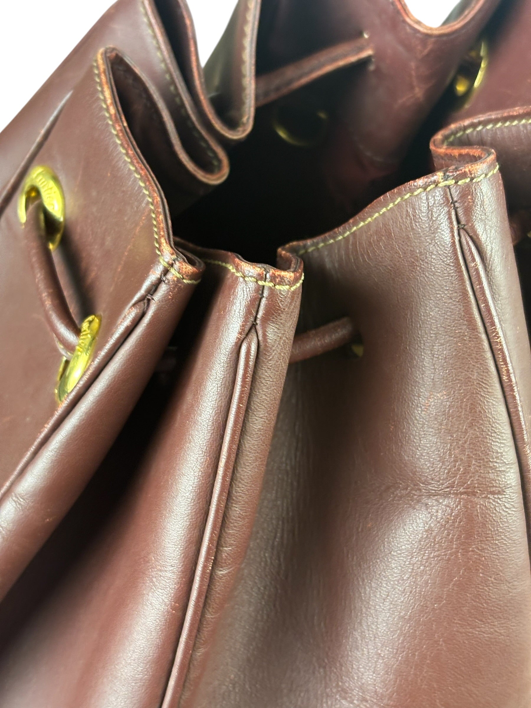 Cartier Vintage Burgundy Leather Must De Cartier Bucket Bag