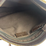 Gucci Brown Leather Trim GG Supreme Messenger Bag