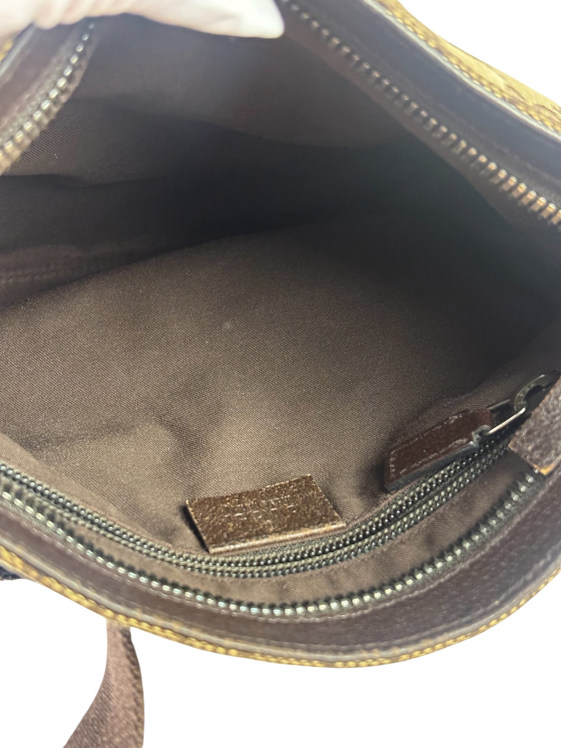 Gucci Brown Leather Trim GG Supreme Messenger Bag