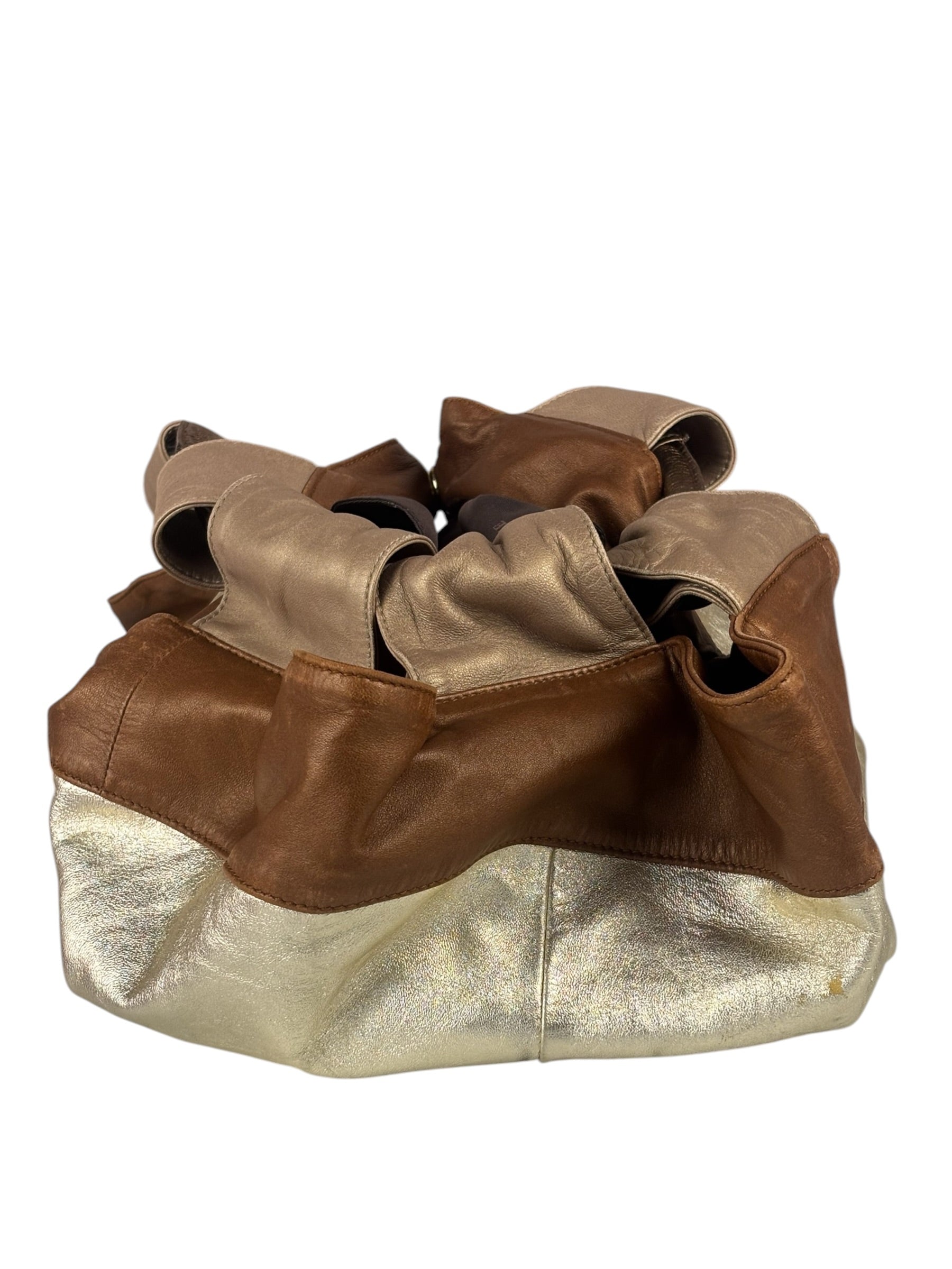 Loewe Gold/Bronze Leather Nappa Aire Handbag