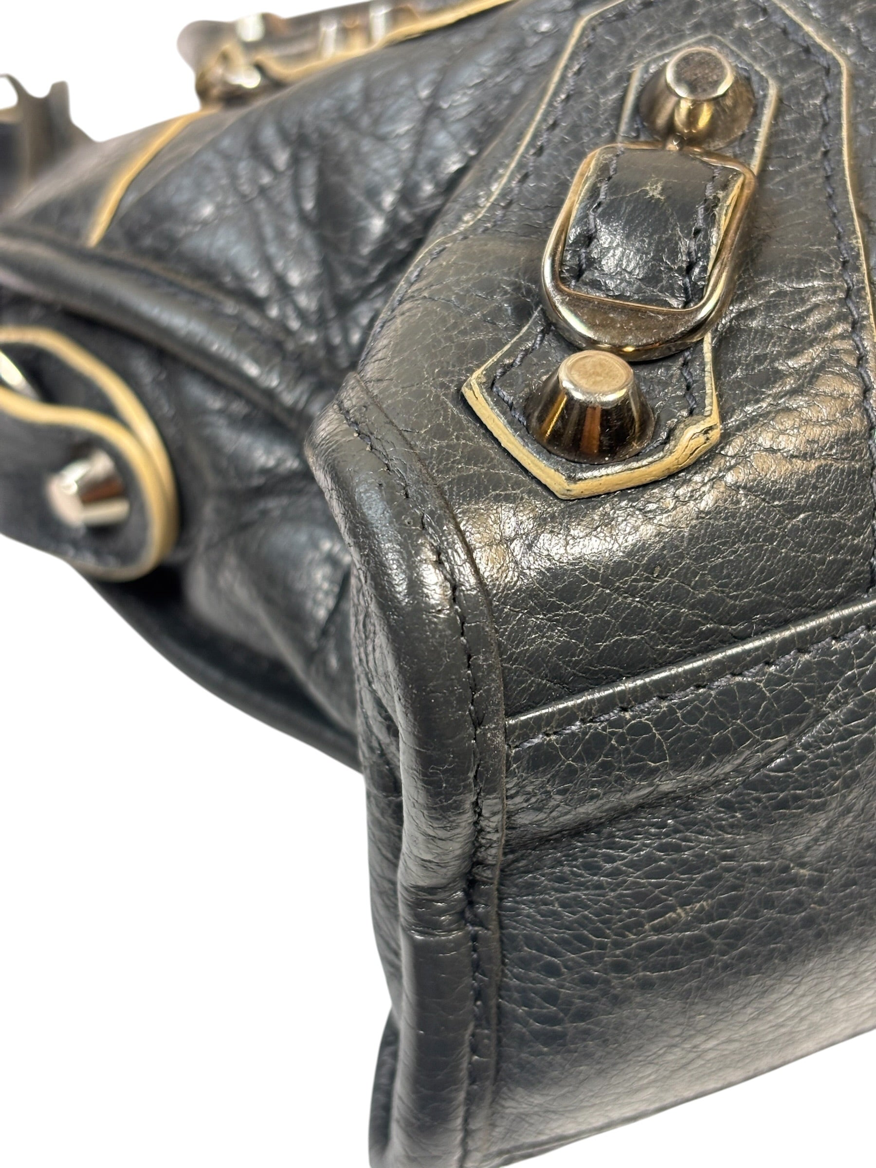 Balenciaga Charcoal Le City Small Two-Way Bag