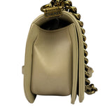 Chanel Beige Leather Boy Stingray Flap Bag 2013