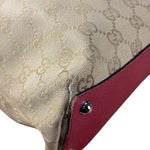 Gucci Vintage GG Canvas Pink Trim Shoulder Bag