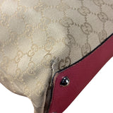 Gucci Vintage GG Canvas Pink Trim Shoulder Bag