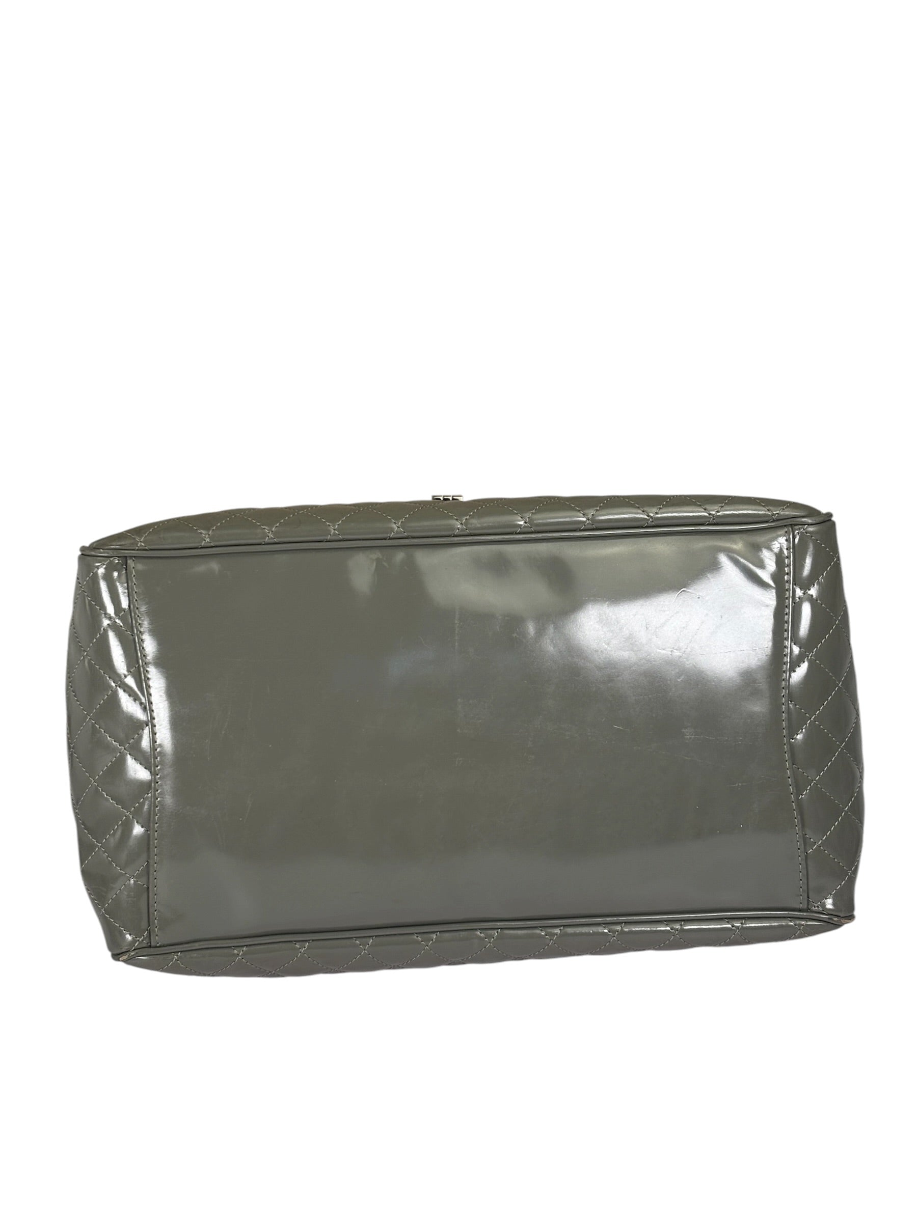 Chanel Grey Patent Leather Mademoiselle Kelly Flap Bag 2008
