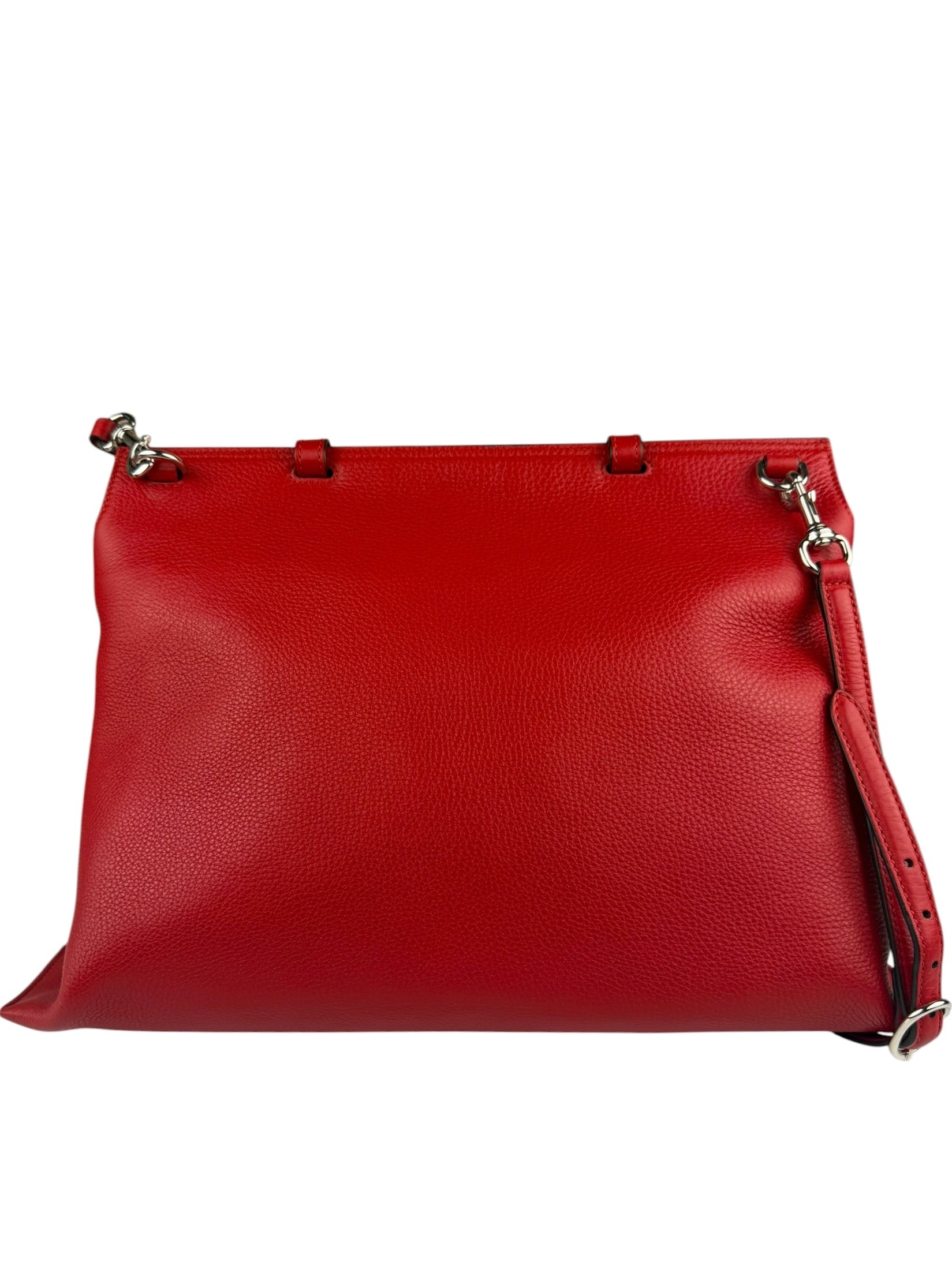 Gucci Red Bamboo Daily Leather Bag