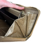 Gucci Bronze Metallic Leather Bamboo Long Zippy Wallet