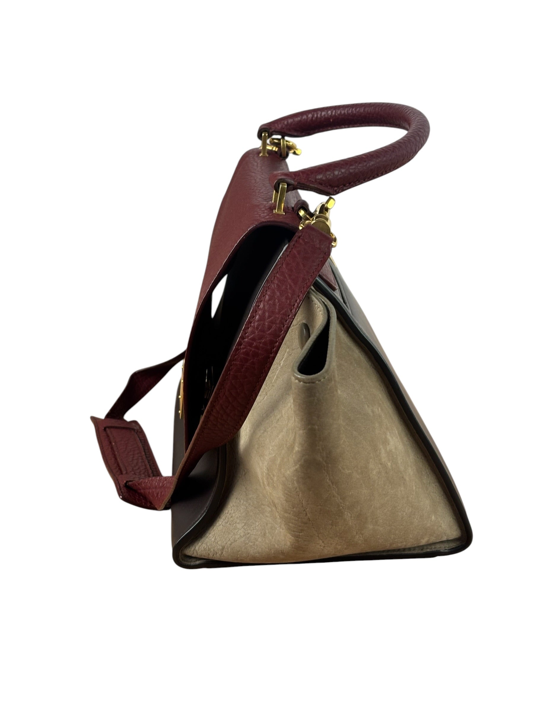 Celine Colorblock Leather/Suede Two-Way Bag