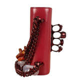 Alexander McQueen Red Leather Mini Jeweled Knuckle Shoulder Bag