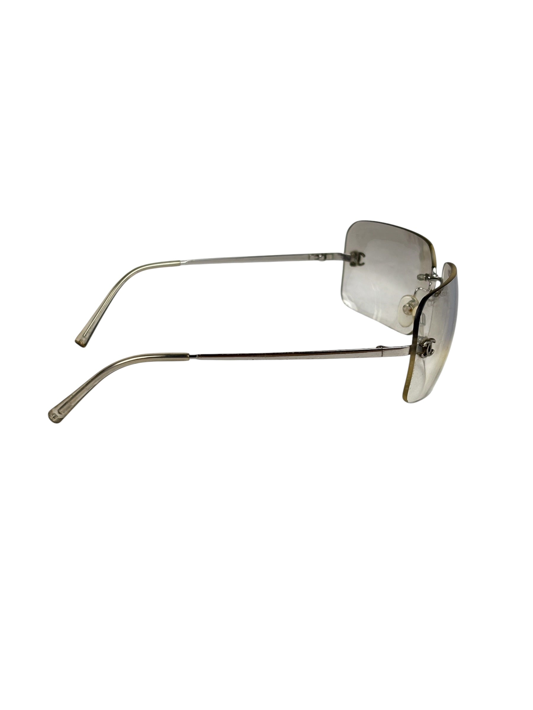 Chanel Y2k Silver Rimless 4017-D Sunglasses