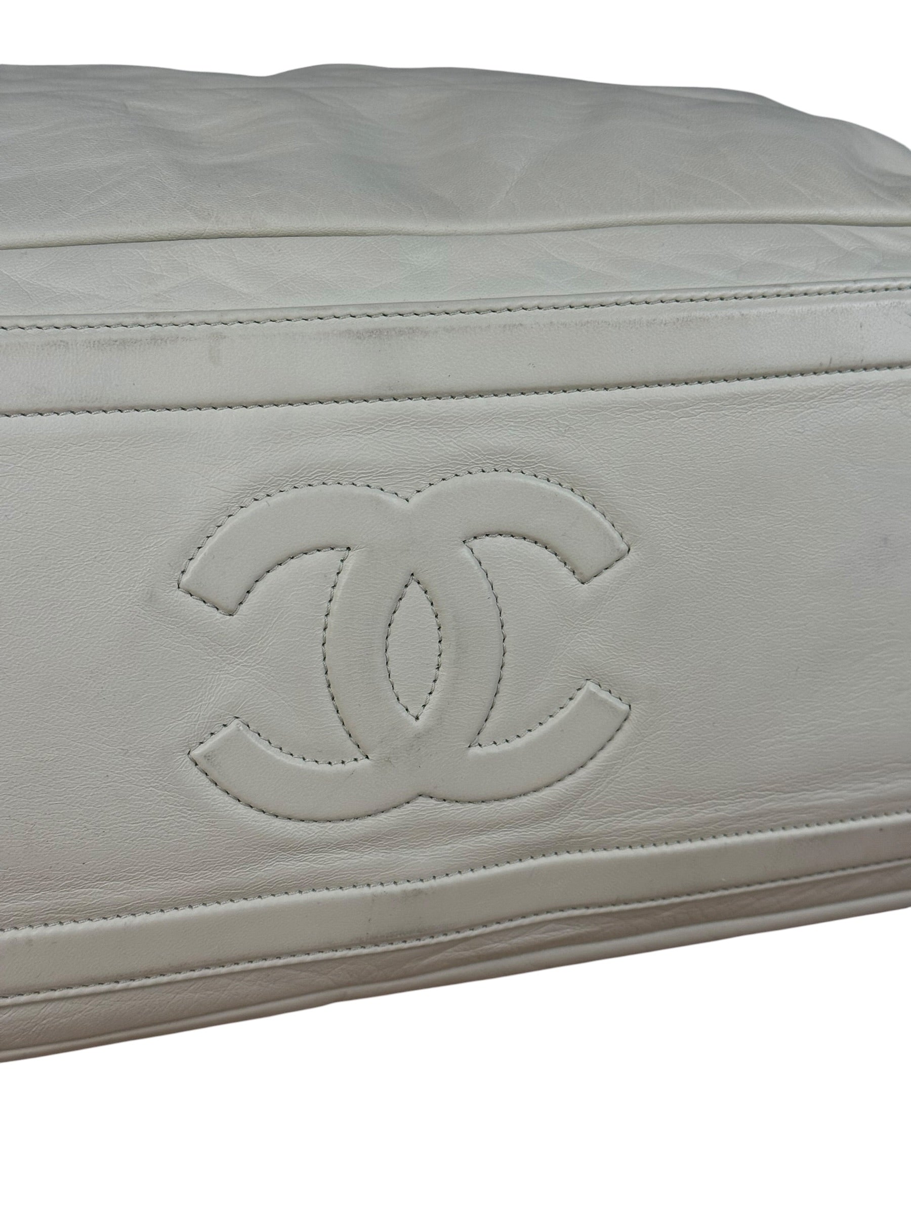 Chanel Coco Cocoon Ivory Puff Leather Boston Handbag 2009