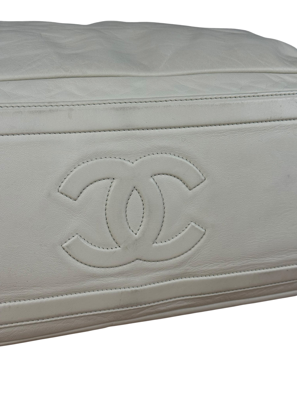 Chanel Coco Cocoon Ivory Puff Leather Boston Handbag 2009