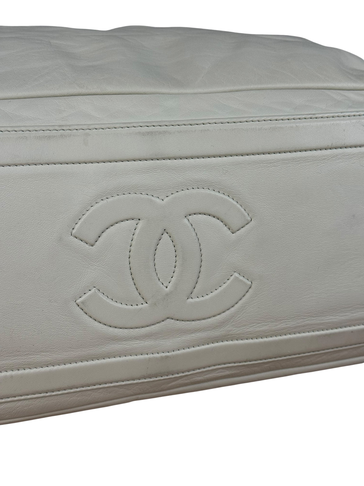 Chanel Coco Cocoon Ivory Puff Leather Boston Handbag 2009