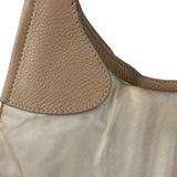 Prada Vintage Beige Nylon/Leather Logo Handbag