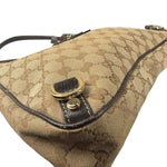 Gucci Brown Leather Trim Abbey D Ring Shoulder Bag