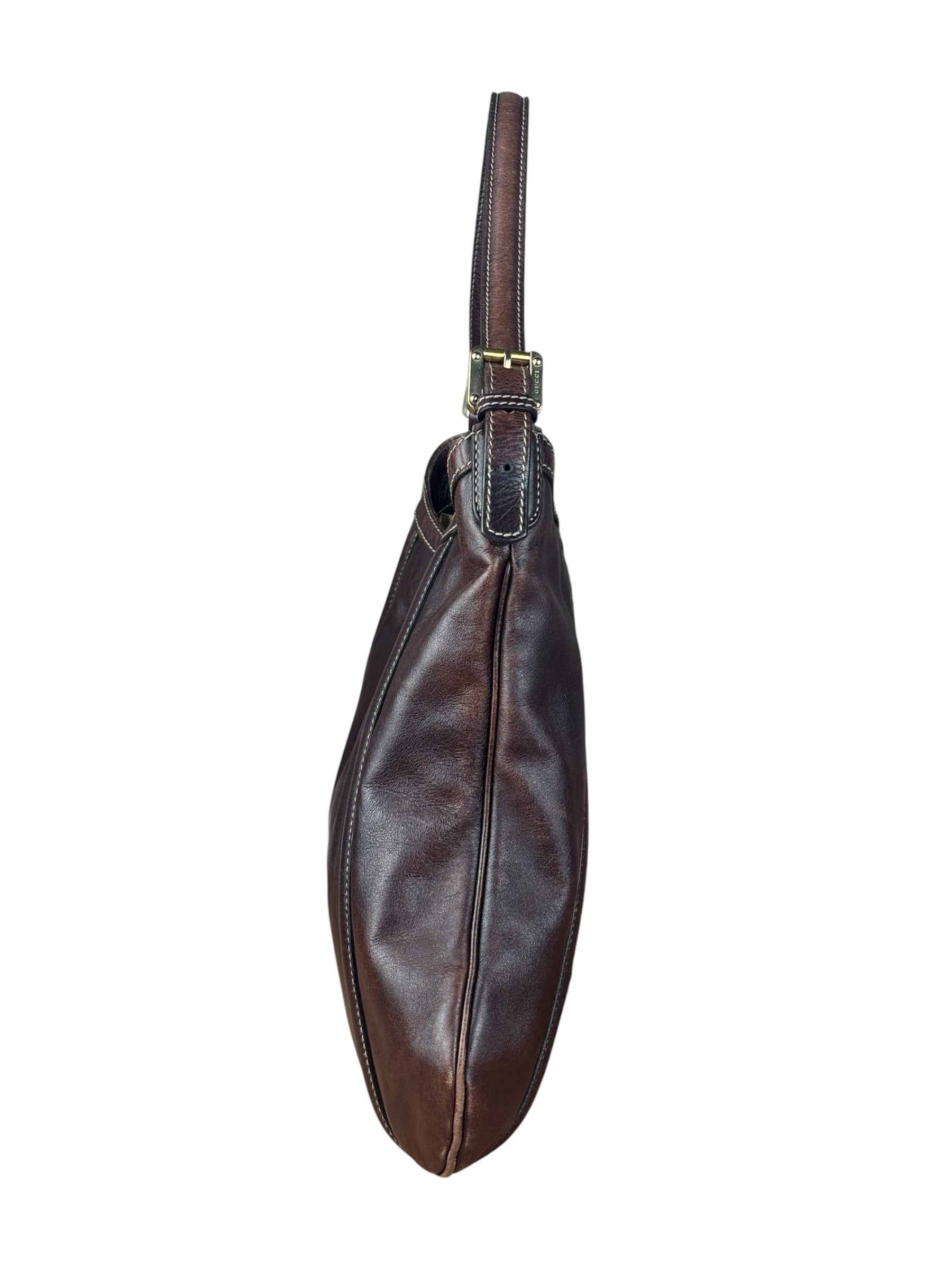 Gucci Brown Web Britt Hobo Leather Shoulder Bag