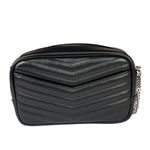 Yves Saint Laurent Black Leather Mini Lou Camera Bag