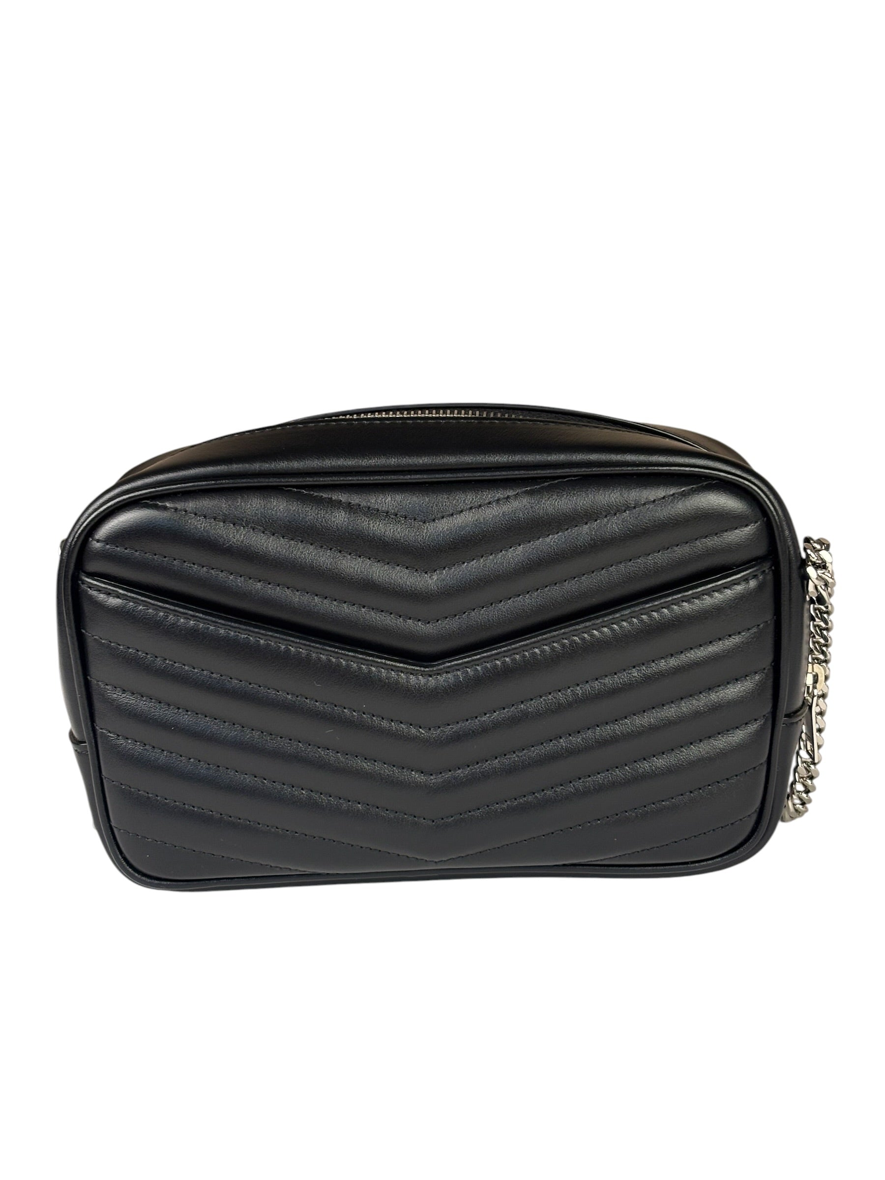 Yves Saint Laurent Black Leather Mini Lou Camera Bag
