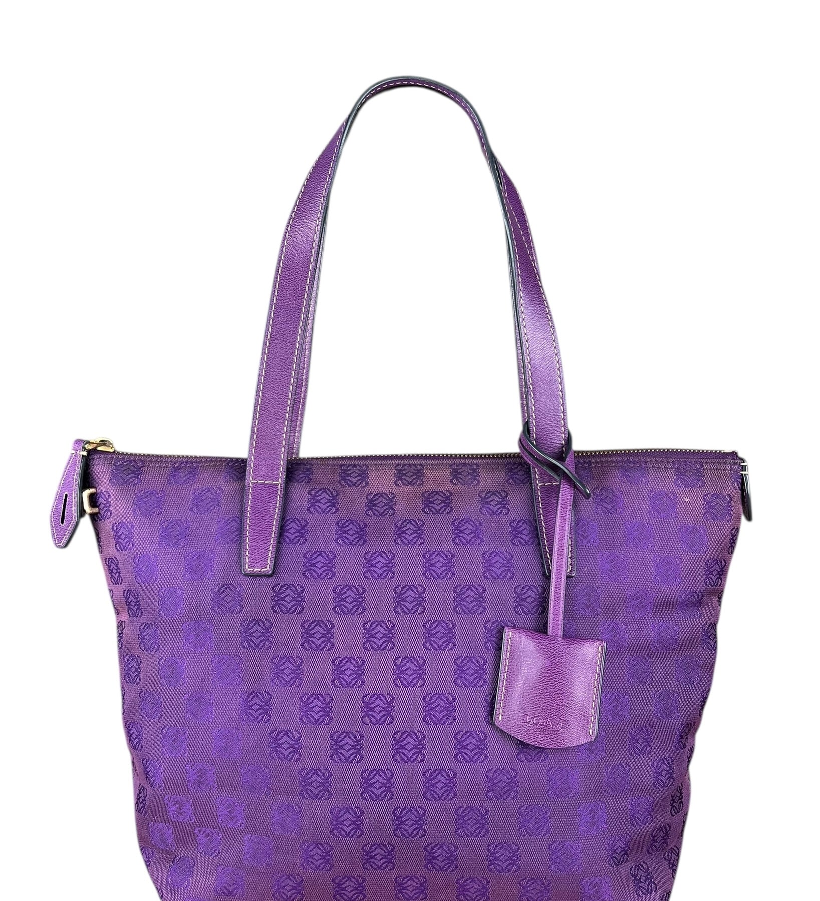 Loewe Vintage Purple Anagram Shoulder Tote