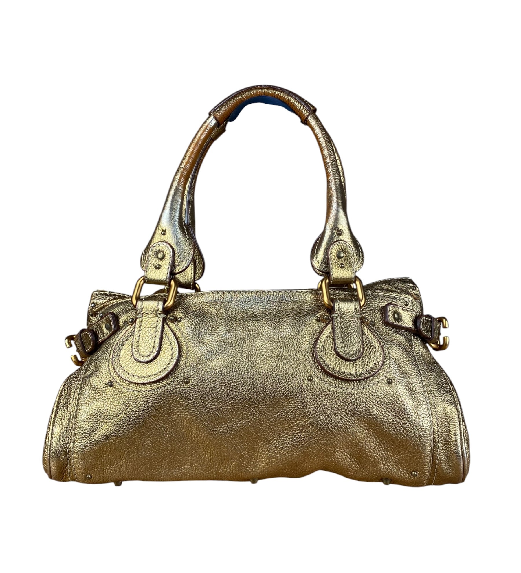 Chloé Vintage Gold Metallic Paddington Bag