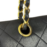 Chanel Black Quilted Leather Full Flap Chain Bag 1986