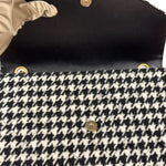 Chanel Houndstooth Tweed Heart Chain Flap Bag 2024