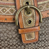 Coach Jacquard Fabric Canvas Monogram Soho Shoulder Bag