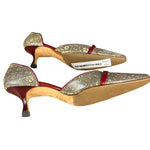 Manolo Blahnik Lizard Skin Kitten Heels