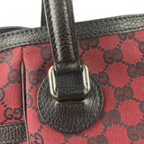 Gucci Red/Black Leather Trim GG Full Moon Tote