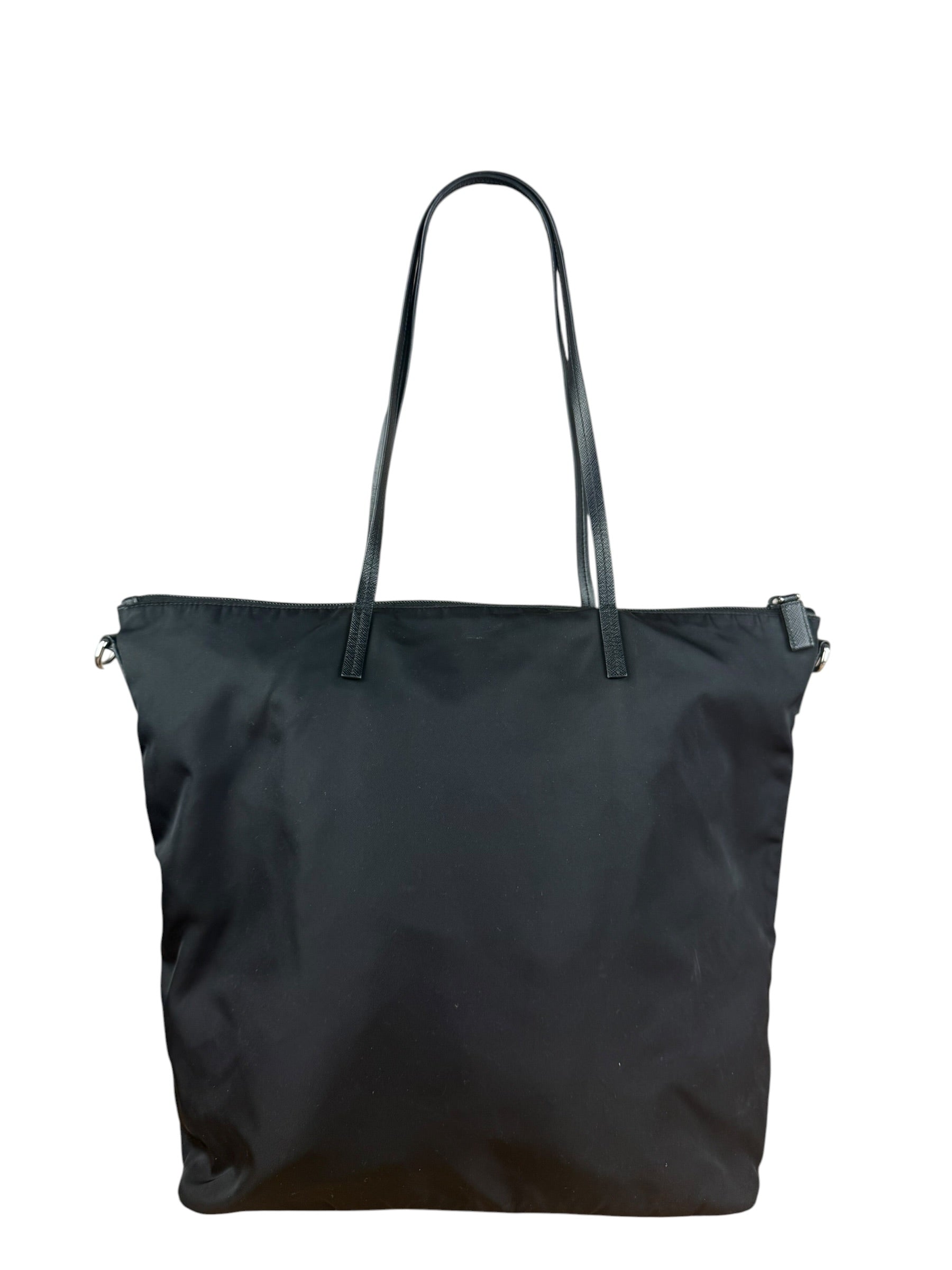 Prada Black Tessuto Nylon Zip Tote Large