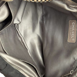 Chanel Black Quilted Satin Chain Shoulder Bag 2008