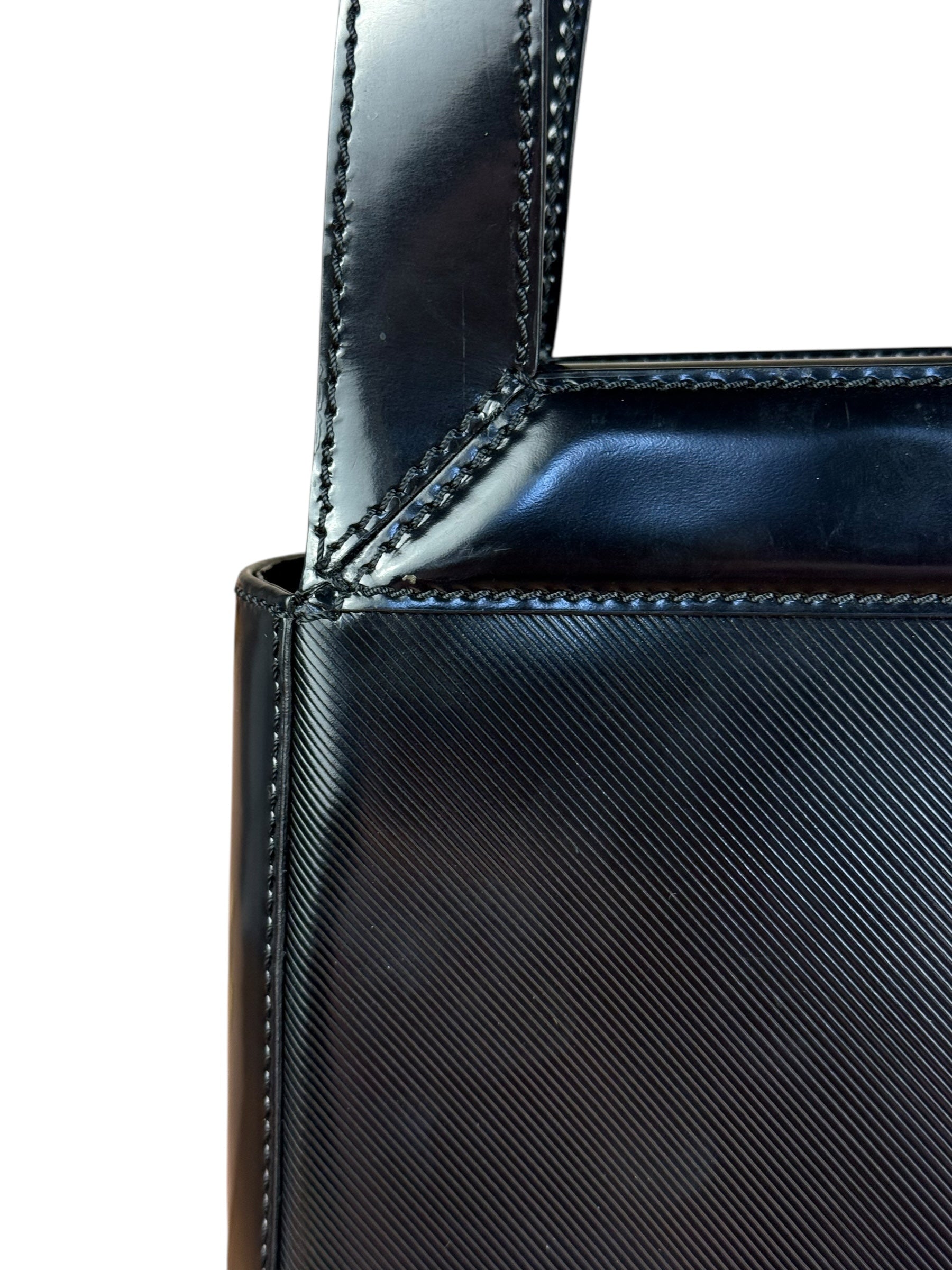 Celine Vintage Patent Logo Shoulder Bag