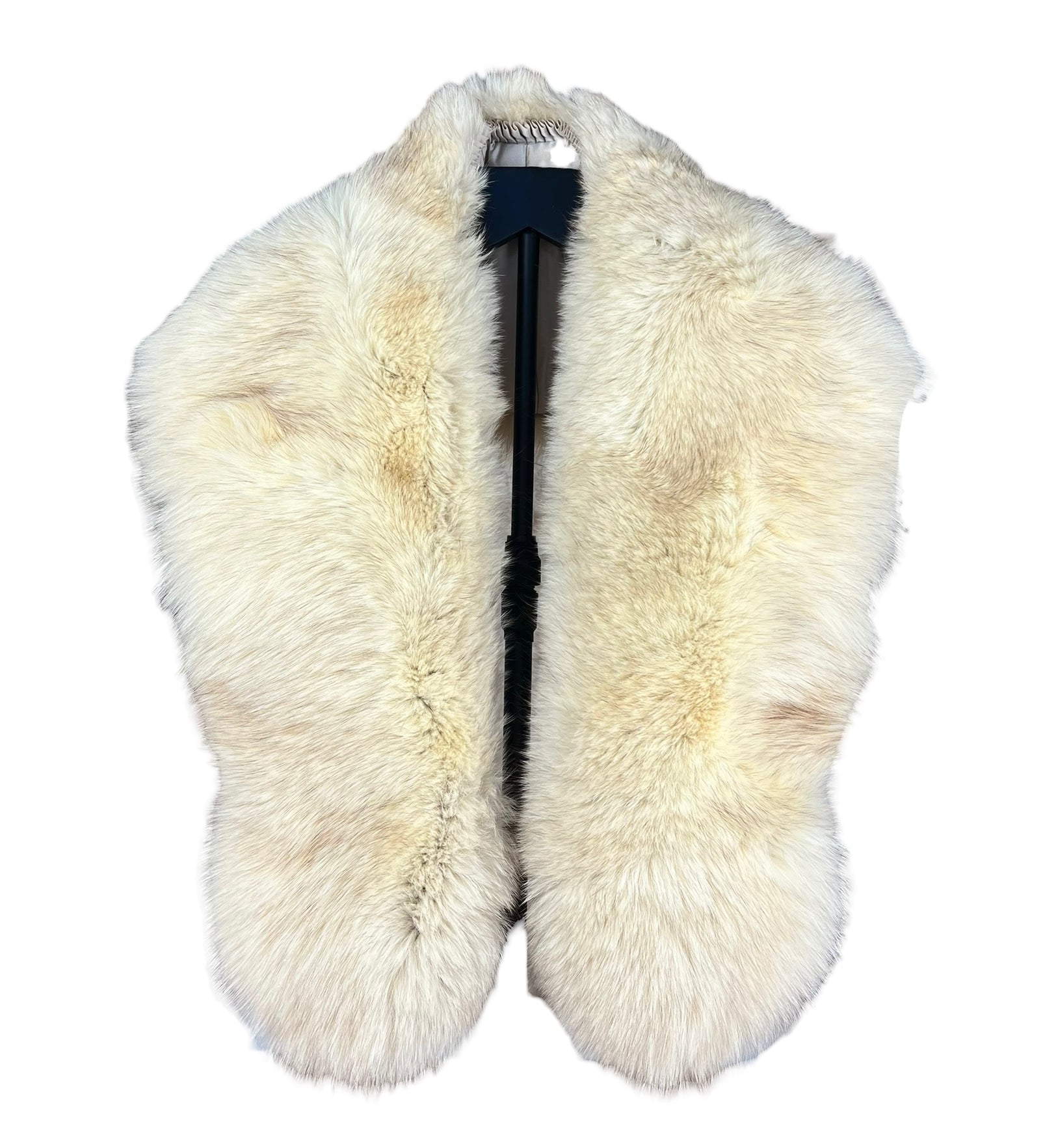 Saga Fox Vintage White/Brown Fur Shawl